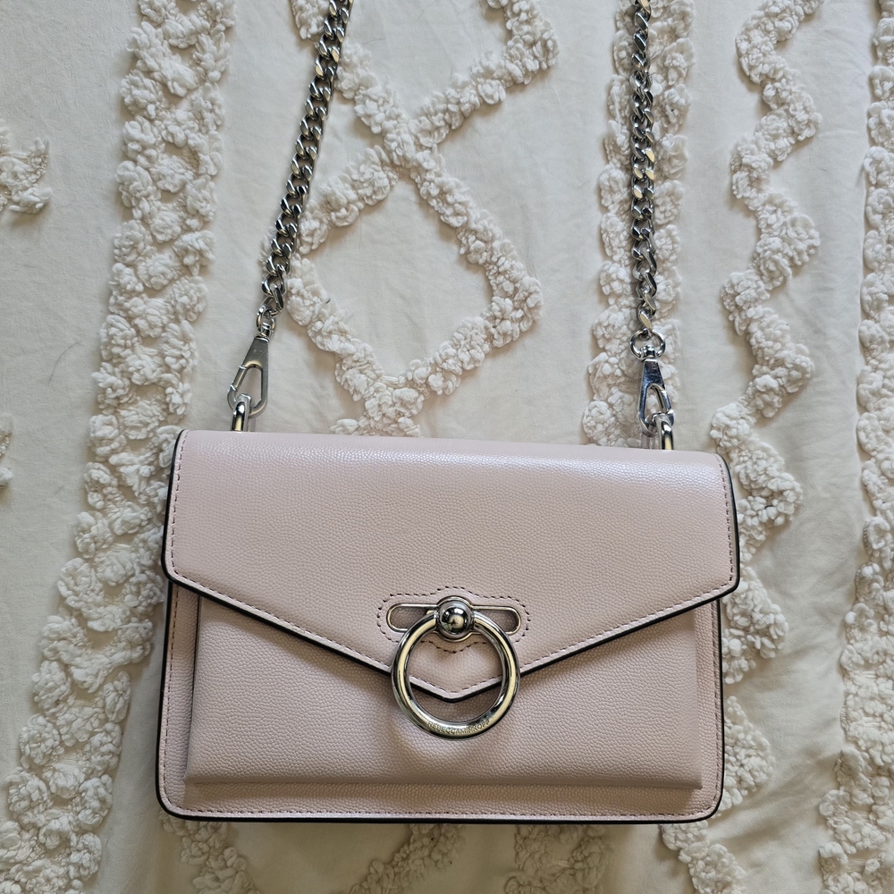 Rebecca Minkoff Baby Pink Crossbody Bag with Metallic Hardware